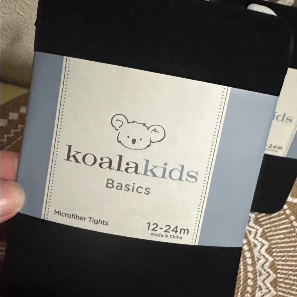 New 3 pair 12-24 mo Kids Tights Koala Kids Basics & Cherokee w/hold ribbons